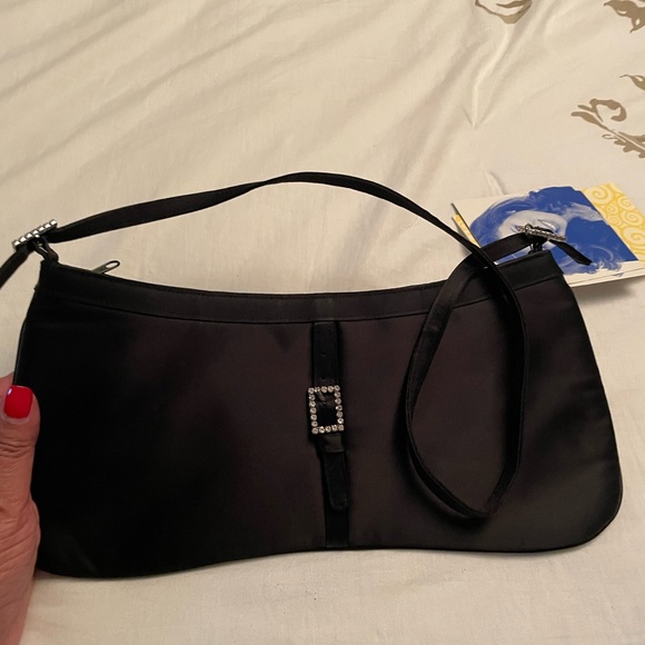 NEW! Black satin evening bag - Picture 2 of 4